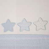 Ensemble de draps de berceau en flanelle Star 476 blanc/bleu