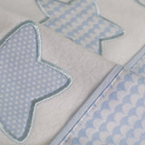 Ensemble de draps de berceau en flanelle Star 476 blanc/bleu