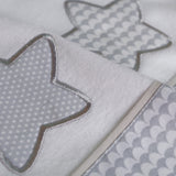 Star flannel crib sheet set 476 white/gray