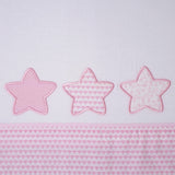 Star flannel crib sheet set 476 white/pink