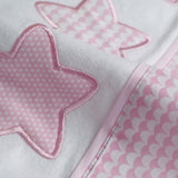 Star flannel crib sheet set 476 white/pink