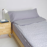 Housse de couette ajustable à étoiles, grise