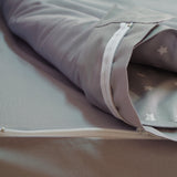 Housse de couette ajustable à étoiles, grise