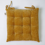 Housse de chaise en velours texturé moutarde 10