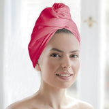 Serviette pour cheveux en microfibre à motif fraise
