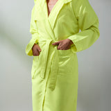 Adult microfiber bathrobe lemon