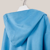 Adult microfiber bathrobe in navy blue
