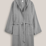 Adult gray microfiber bathrobe