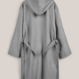 Adult gray microfiber bathrobe