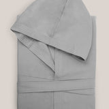 Adult gray microfiber bathrobe