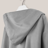 Adult gray microfiber bathrobe
