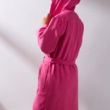 Peignoir adulte en microfibre framboise